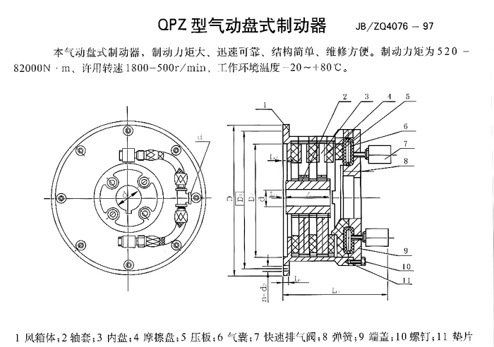 QPZ型氣動盤式制動器